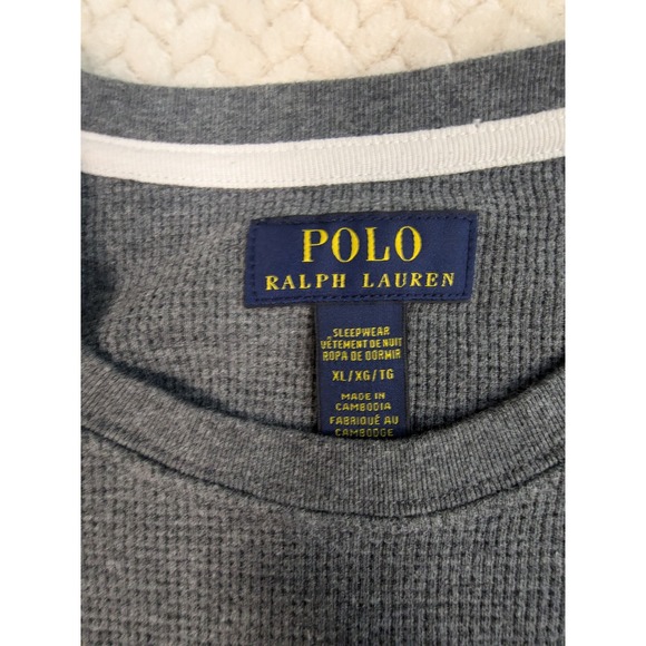 Polo Ralph Lauren Waffle Knit T Shirt Mens Size XL Gray Long Sleeve - Picture 3 of 8
